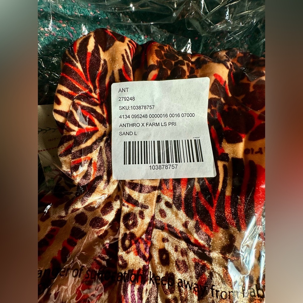 RARE Farm Rio x Anthropologie NWT Long-Sleeve Printed Romper—L - Picture 5 of 16